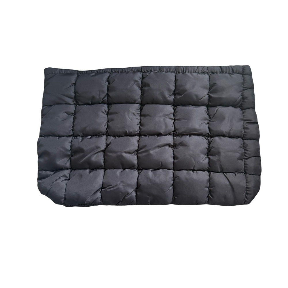 Black Quilted Puffer Makeup Bag / Clutch NEW